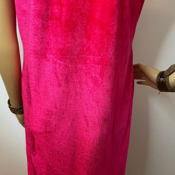 Magenta velour sleeveless duster tunic with slits! - Picture 9 of 12